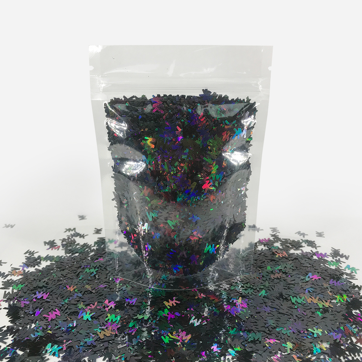 Wholesale holographic sequins bulk MK shaped glitter for crafts  nail &craft Decoration