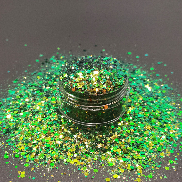 Eco-friendly Polyester Bulk Wholesale Color Shifting Glitter for Nail craft Sticker Sequin