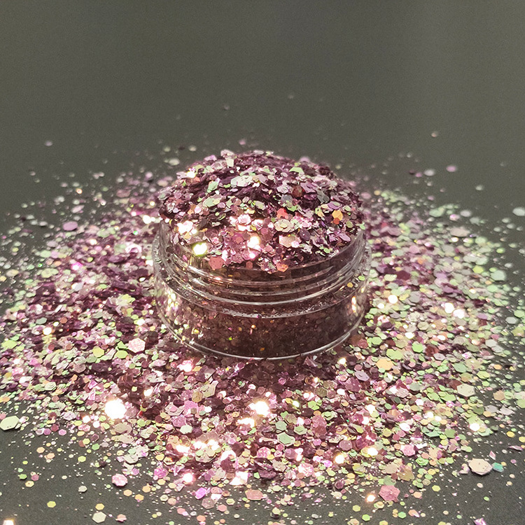 Eco-friendly Polyester Bulk Wholesale Color Shifting Glitter for Nail craft Sticker Sequin