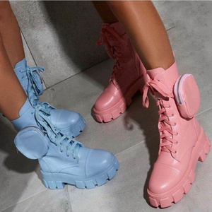 New Color Martin Boots for Ladies Fashionable Women Boots 2022 Platform PU Shoes for Women's Pocket Boots Women Shoes