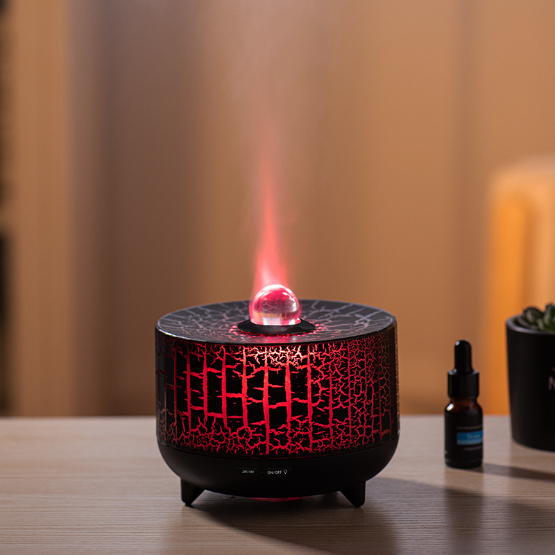 2023 New Volcanic Lava Aromatherapy Machine Home Desktop Flame Humidifier Simulation Smoke Ring Flame Aromatherapy Machine