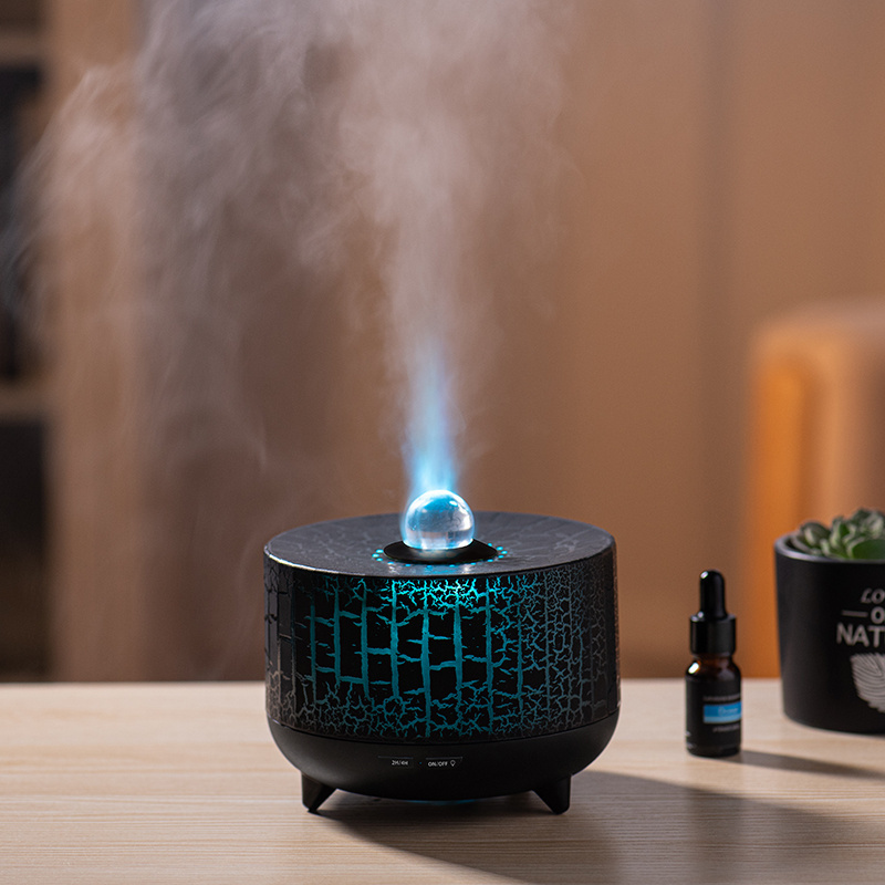 2023 New Volcanic Lava Aromatherapy Machine Home Desktop Flame Humidifier Simulation Smoke Ring Flame Aromatherapy Machine