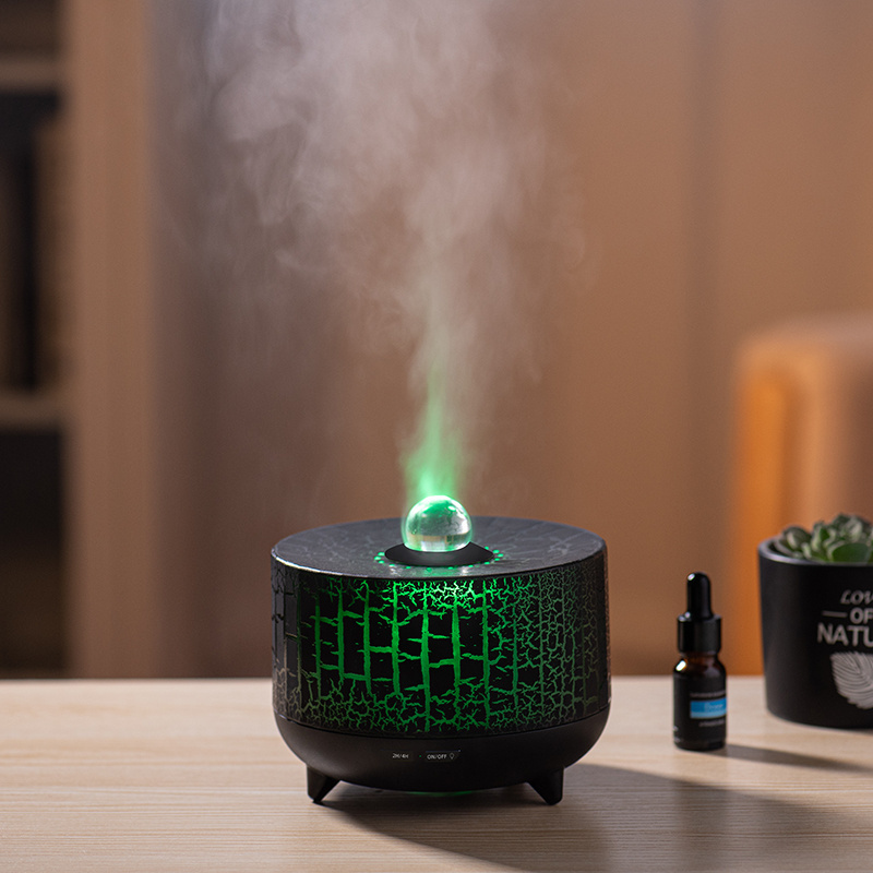 2023 New Volcanic Lava Aromatherapy Machine Home Desktop Flame Humidifier Simulation Smoke Ring Flame Aromatherapy Machine