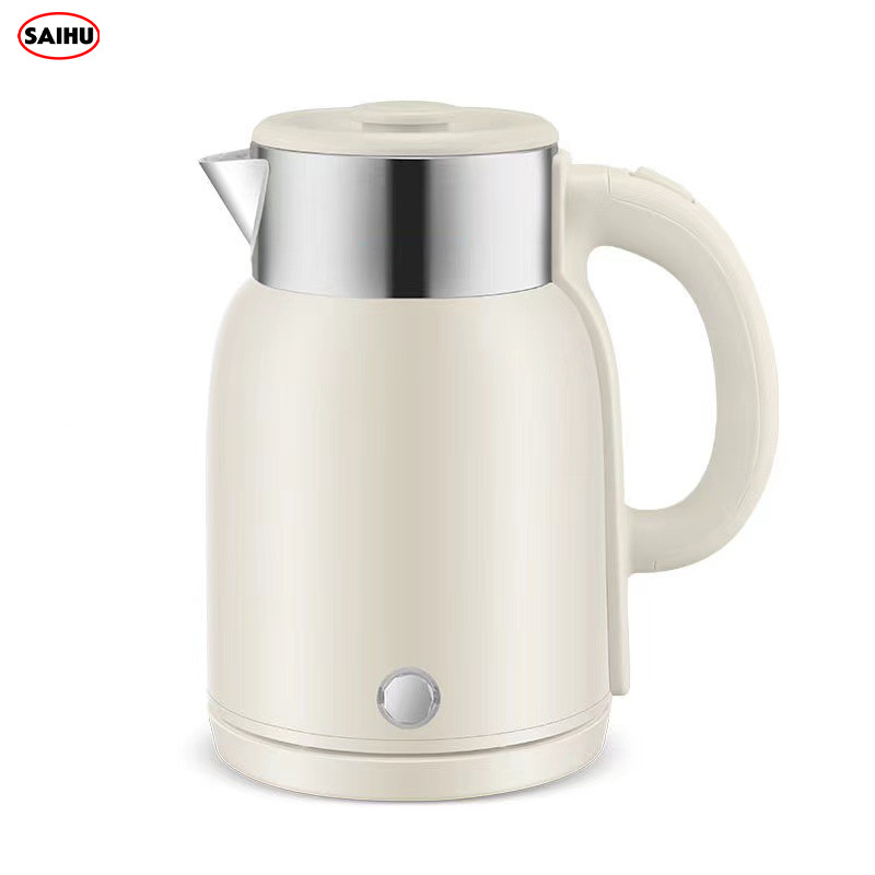 Custom Service stainless steel Double Wall 2 Liter beige cream color kettle electric for hotel appliances