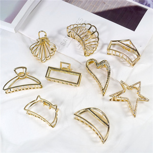 Korea Girls Latest Design Metal Alloy Hair Clips Heart Bow Shell Hair Claws for Girl