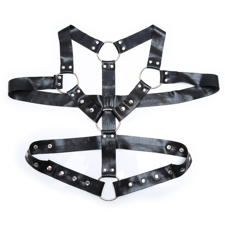 Sexy Men Underwears Black PU Leather Strap Harness Belt Lingerie Slave Body Harness