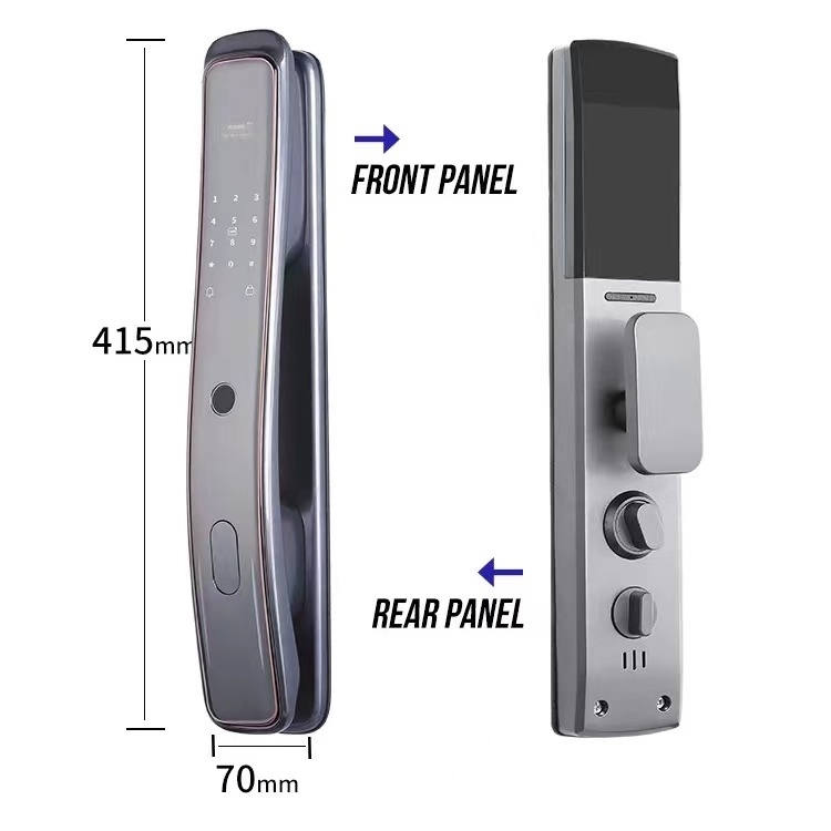 Pull Push Tuya App Control Fingerprint Smart alarm Wireless Wifi Door Lock For Interior Door cerradura inteligente