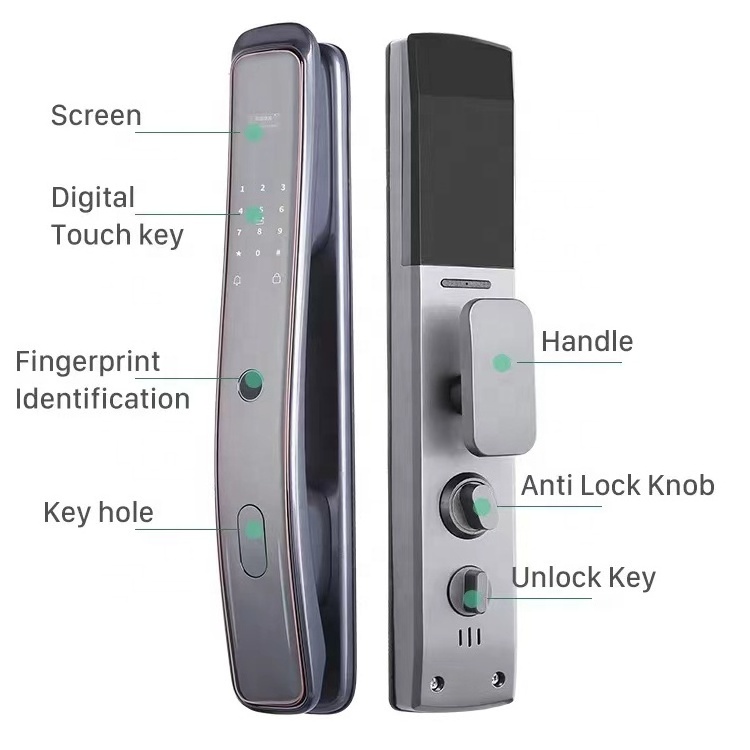 Pull Push Tuya App Control Fingerprint Smart alarm Wireless Wifi Door Lock For Interior Door cerradura inteligente