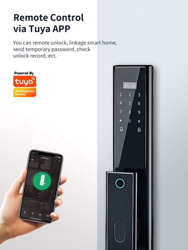 Hotselling Keyless Tuya Zigbee Door Lock with Push Pull Handles WIFI Security code key Door Smart Lock