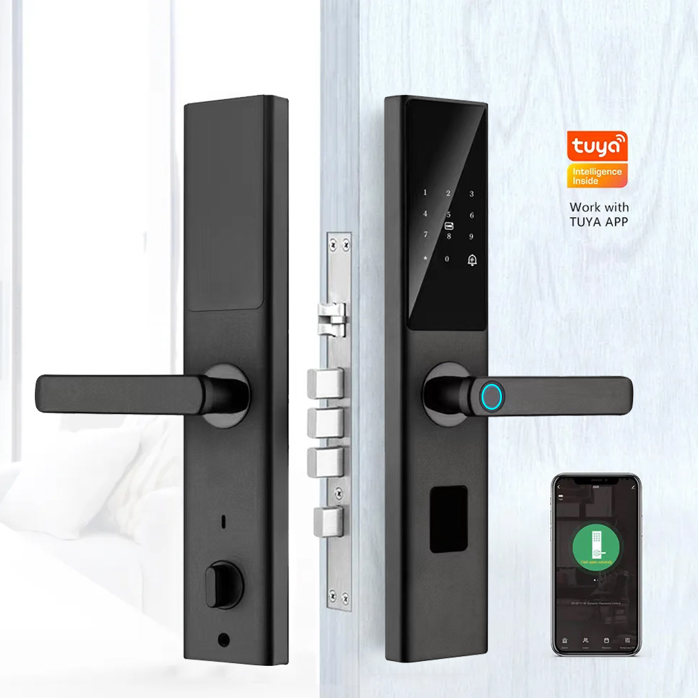 Manufacturer 6068 Keyless Touch Screen Electric Tuya App Wifi Gate Lock Smart Gate Fingerprint Door Lock with TT