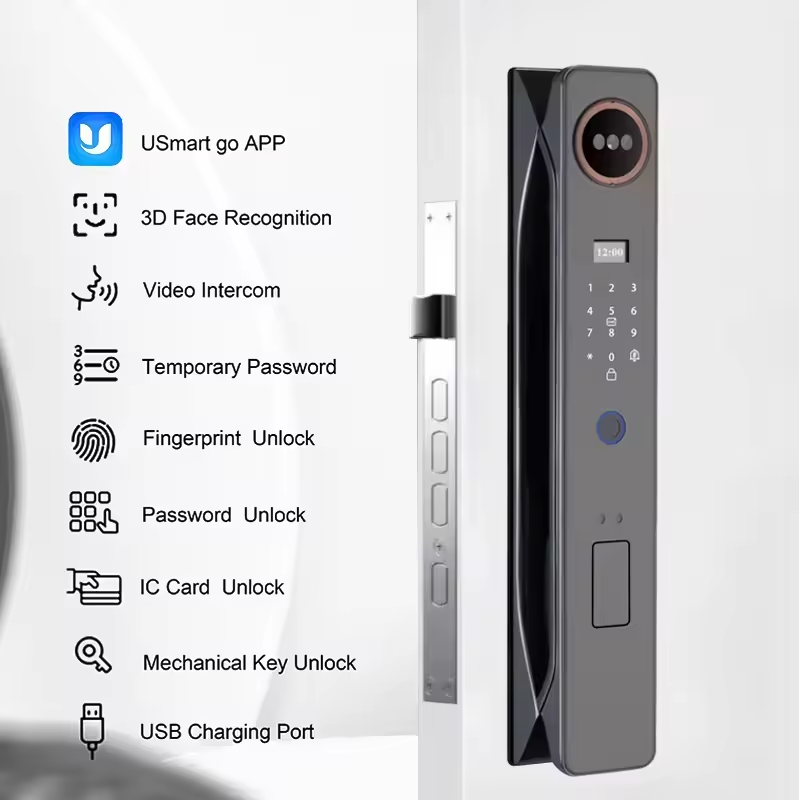 New Arrival Face Smart Door Lock Fingerprint Digital Wifi Lock smart lock with camera Monitor Send Photo To phone