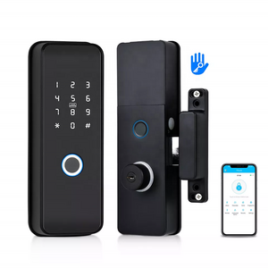 SAIJIA Waterproof Tuya Metal Outdoor Gate Double Sided Fingerprint gate Smart door Lock with Ttlock APP