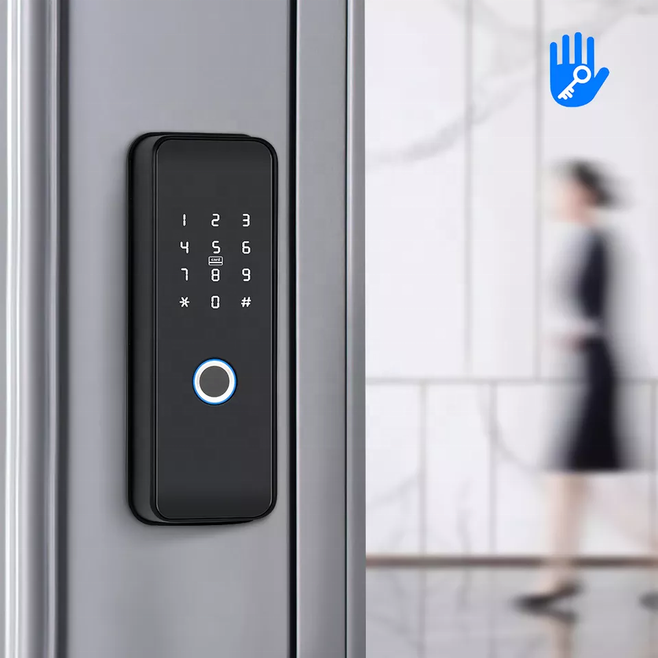 SAIJIA Waterproof Tuya Metal Outdoor Gate Double Sided Fingerprint gate Smart door Lock with Ttlock APP