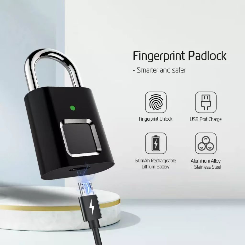 Outdoor combination padlock Anti-Theft Lock small padlocks candado Keyless Electronic Smart Fingerprint Padlock