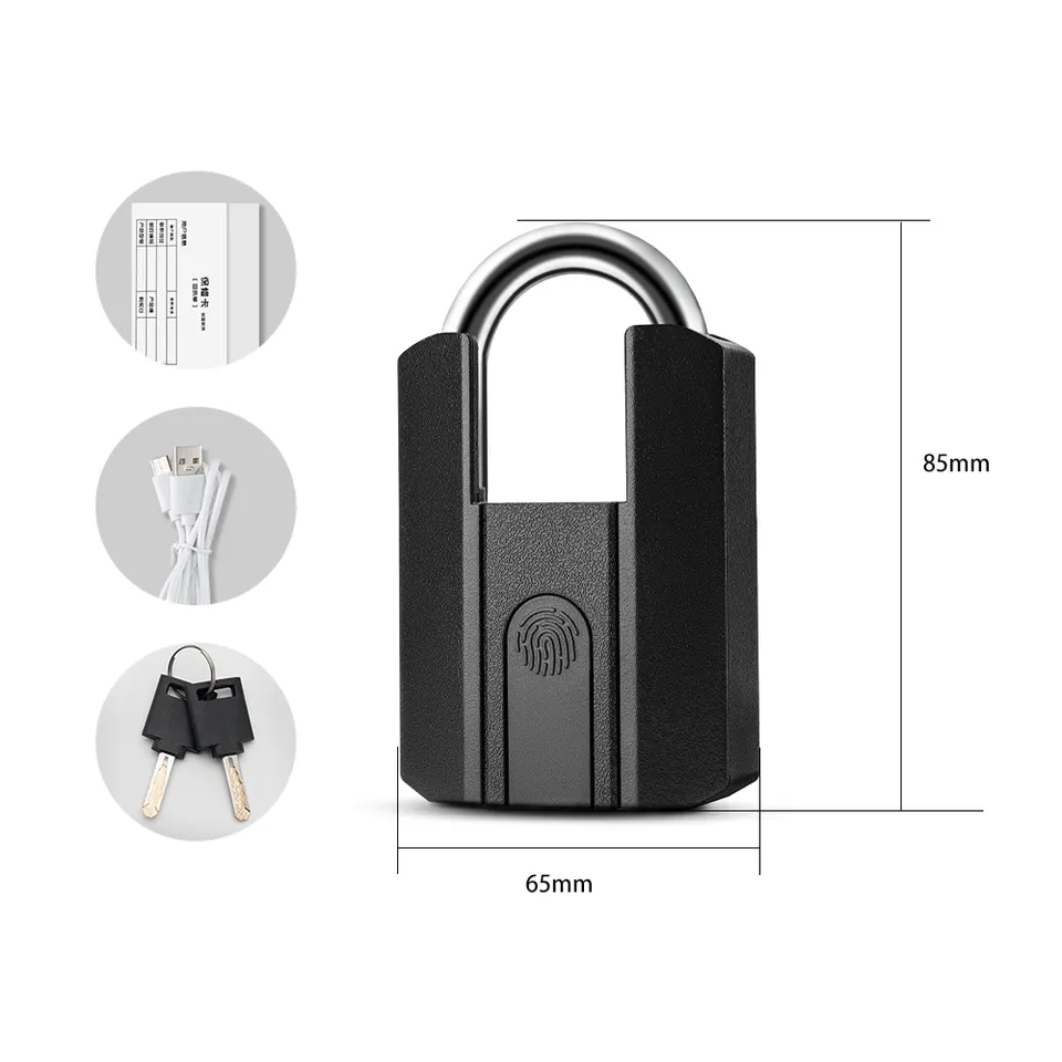 New Big size biometric Outdoor IP67 waterproof smart lock fingerprint Ttllock Blue tooth padlock with key