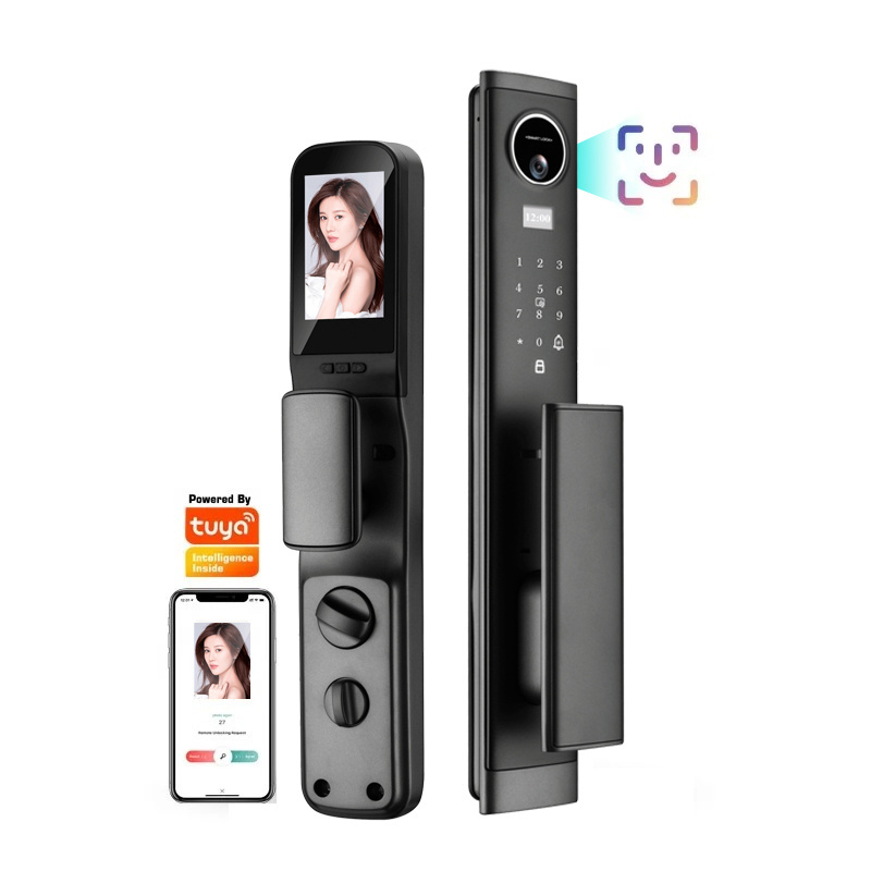 Smart Home Automatic Face Recognition Video Intercom door  lock Tuya Wifi Fingerprint Temporary password Camera Smart Door Lock