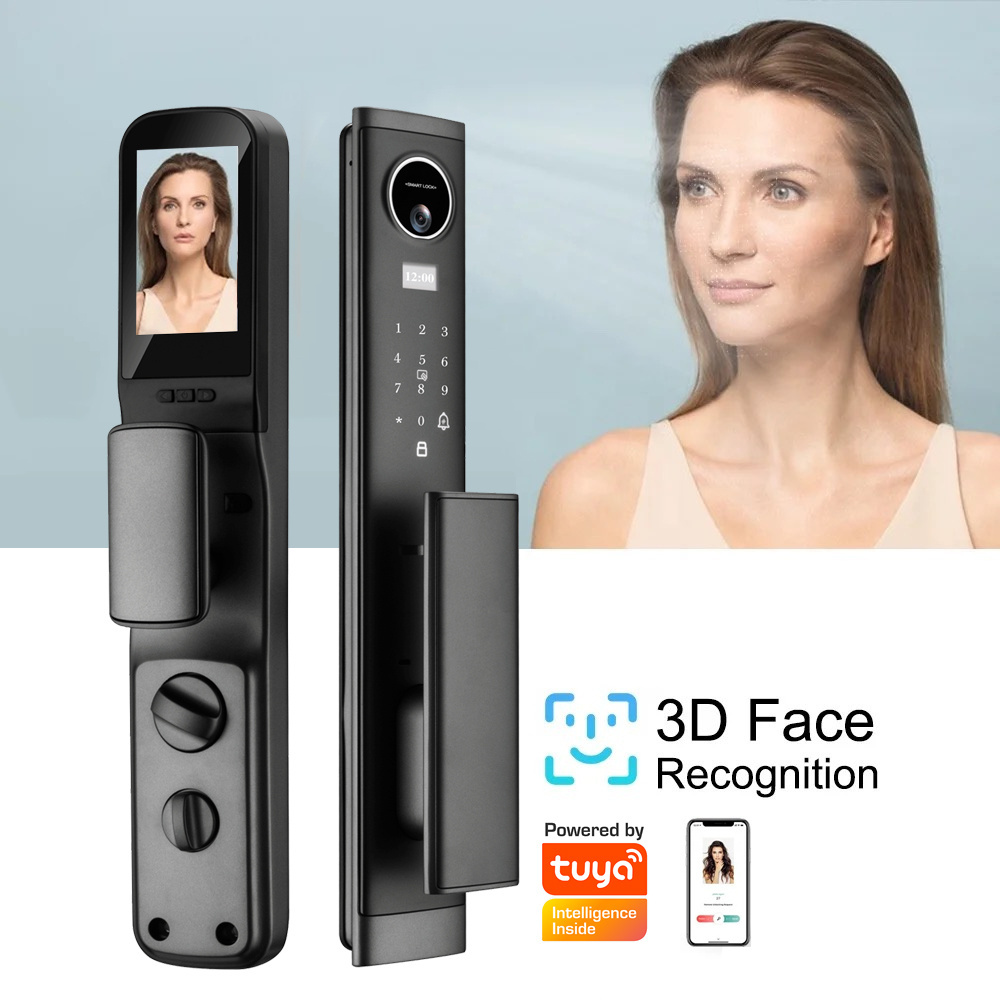 Smart Home Automatic Face Recognition Video Intercom door  lock Tuya Wifi Fingerprint Temporary password Camera Smart Door Lock