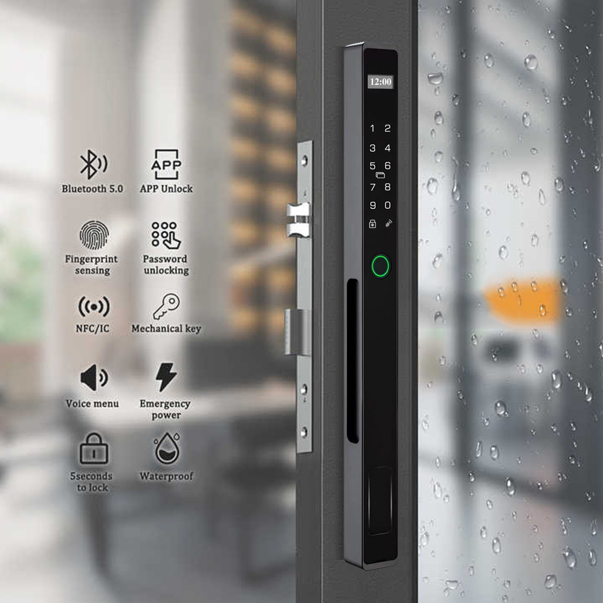 SAIJIA New Design Cerraduras Inteligentes Con Wifi Digital Door Lock Waterproof Smart Door Lock