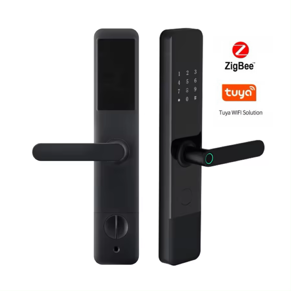 Factory Price Home Security Digital WiFi zigbee App Smart Door Lock Aluminum Fingerprint Inside Handle Tuya Smart Lock