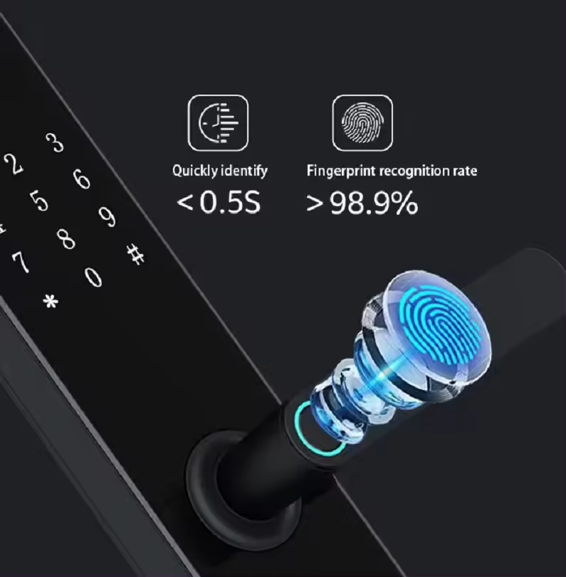 Factory Price Home Security Digital WiFi zigbee App Smart Door Lock Aluminum Fingerprint Inside Handle Tuya Smart Lock