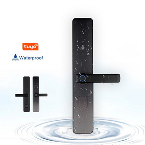 IP66 Waterproof Outdoor Tuya TTlock Biometric Fingerprint Digital Electronic Smart Aluminum Frame Door Lock for Gate