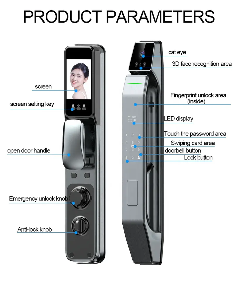 New Smart Lock With Infrared Two-way Video intercom Alignment For Finger Vein Capture For Apartment door