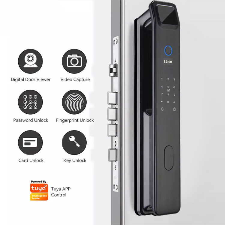 TUYA Smart WiFi Deadbolt Automated Fingerprint Door Locks Remote Control App Safe Cilindro de la cerradura