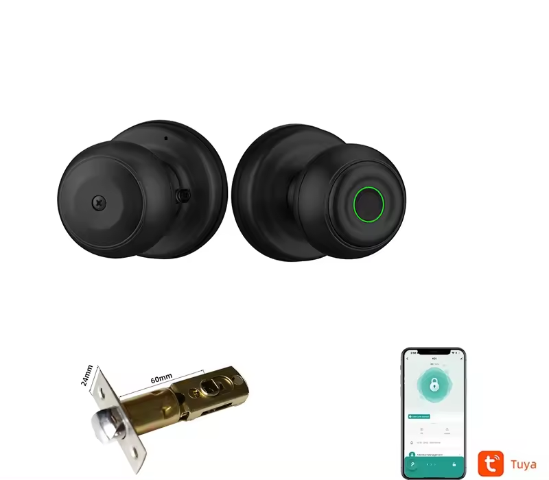 Tuya Smart Door Lock Fingerprint Lock Biometric Door Lock Fingerprint Door knob with App Control For Bedrooms Office