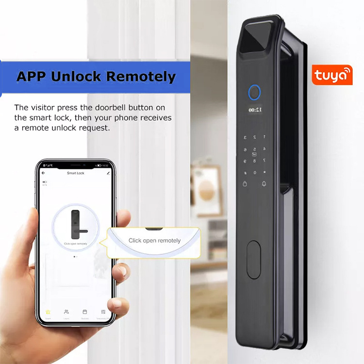 TUYA Smart WiFi Deadbolt Automated Fingerprint Door Locks Remote Control App Safe Cilindro de la cerradura