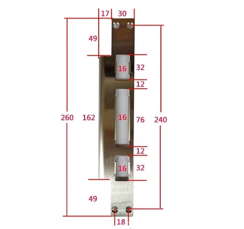 Wooden door fingerprint lock special accessories lock slot lock box guide film door frame stainless steel buckle plate