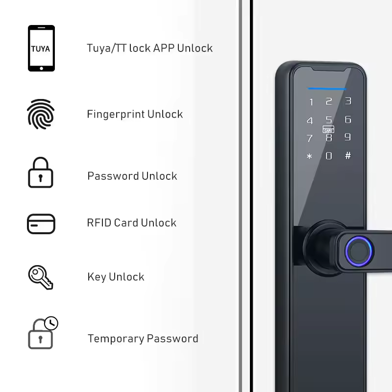 Home Security Fingerprint Digital Password Keyless Apartment Home Room Handle Lock APP Smart Door Lock