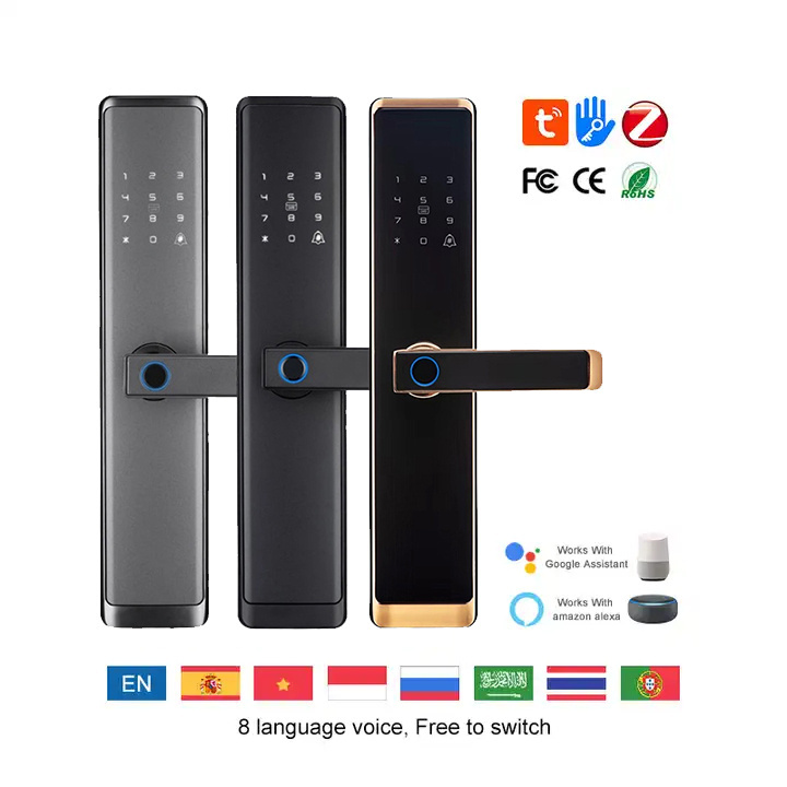 SAIJIA New style Safety ttlock App Tuya WiFi Fingerprint Digital Door Lock smart locks for front door wi-fi zigbee