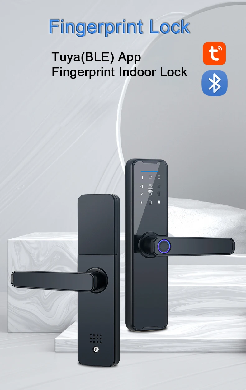 Home Security Fingerprint Digital Password Keyless Apartment Home Room Handle Lock APP Smart Door Lock