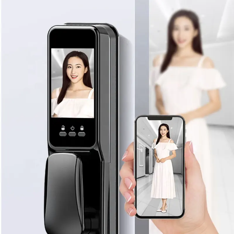 New Smart Lock With Infrared Two-way Video intercom Alignment For Finger Vein Capture For Apartment door