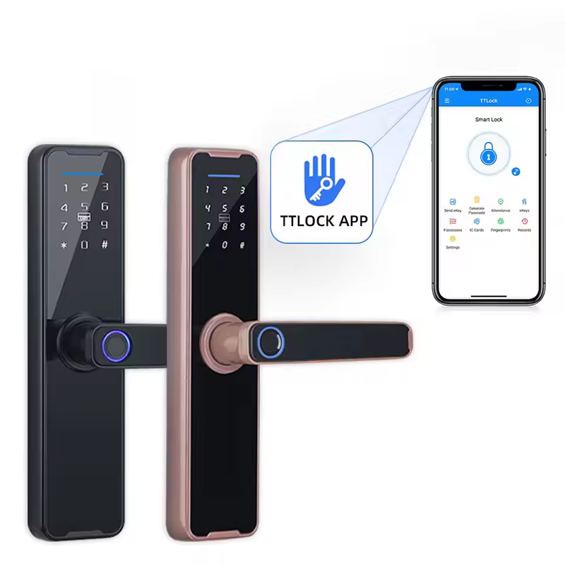 Home Security Fingerprint Digital Password Keyless Apartment Home Room Handle Lock APP Smart Door Lock