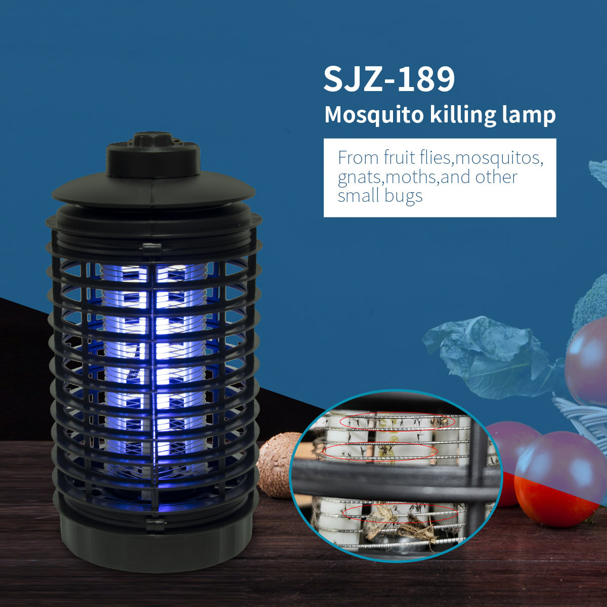 SAIJZEK OEM Indoor EU UK US Plug Powered Mosquito Killer Lamp UV LED Electronic Bug Moth Mosquito Fly Trap