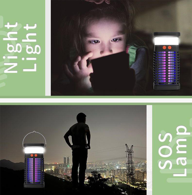 Saijzek. New Arrival High Effective Indoor/Outdoor UV LED Bug Zapper Solar Powered Electrical Shock Mosquito Killer Lamp Moths