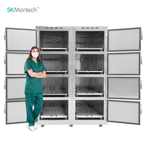 SKB-7A008 Eight Drawer Bodies Morgue Equipment Coffin Morgue Freezer Metal Cadaver Funeral Refrigerator Supplier