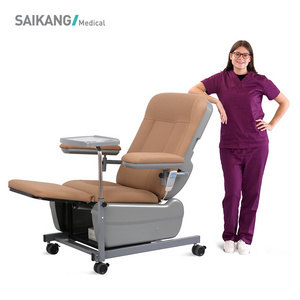 SKE-132 SAIKANG Economic 2 Function Electric Adjustable Patient Transfusion Reclining Dialysis Chair with Wheels