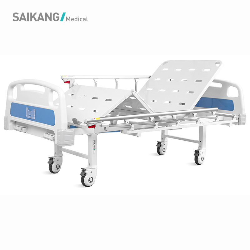 A2k SAIKANG Factory Aluminum alloy Side rail 2 Function Foldable Patient Nursing Medical Hospital Beds Price