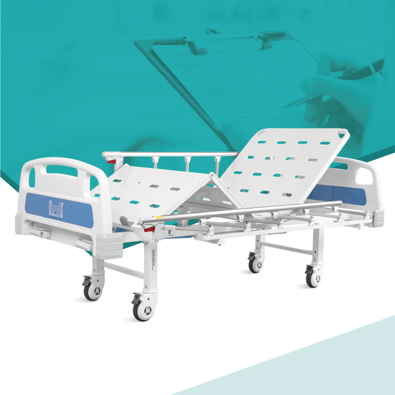 A2k SAIKANG Factory Aluminum alloy Side rail 2 Function Foldable Patient Nursing Medical Hospital Beds Price