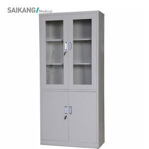 SKH050 Glass Door Medical Office Cabinet With Lock