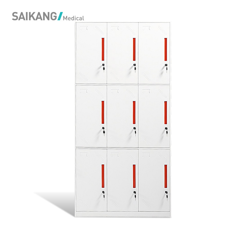 SKH098-9 SAIKANG Multi-door Hospital Clinic Locker Cabinets Stainless Steel Medical Storage Office Cabinets