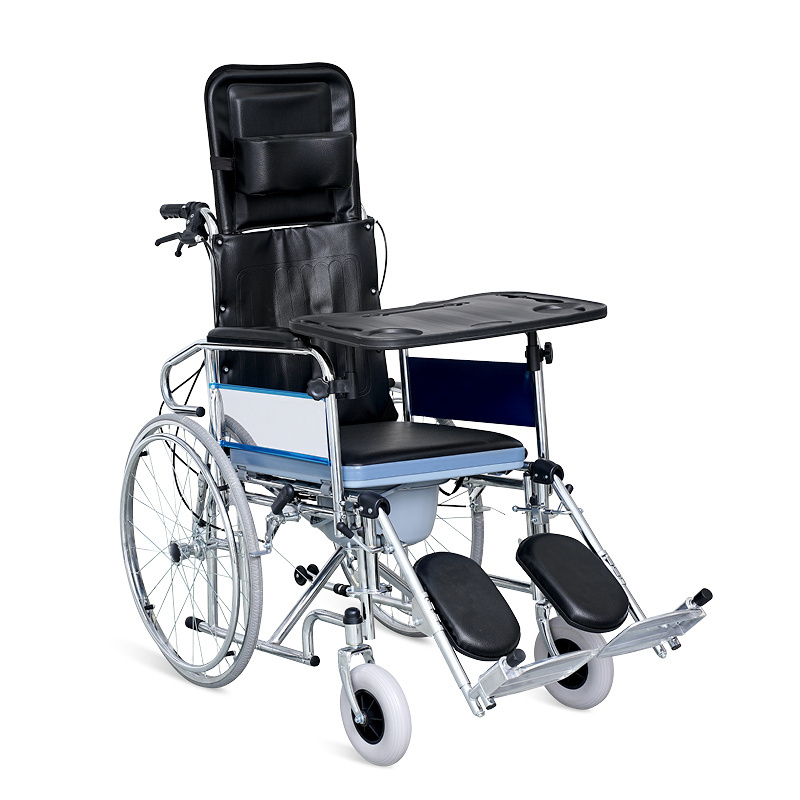 SKE168 SAIKANG Professional Stainless Steel Elder Disabled Foldable Manual Toilet Wheelchair