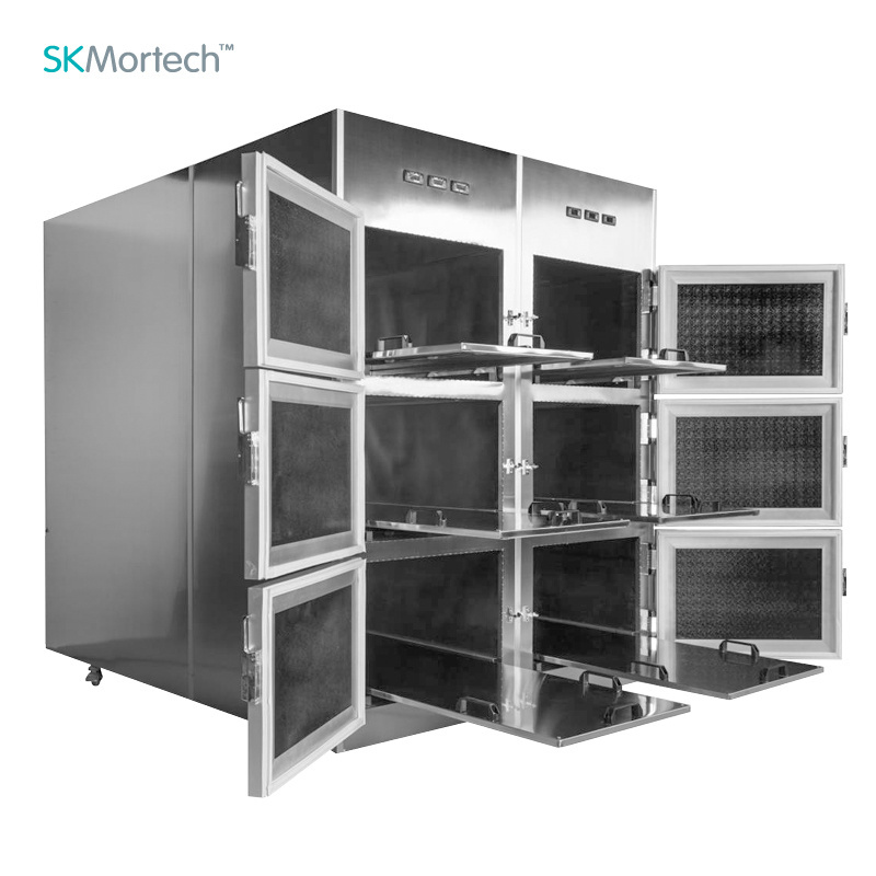 SKB-7A006 Quality Morgue 6 Drawer Casket Freezer Mortuary Cadaver Bodies Funeral  Refrigerator Manufacturers