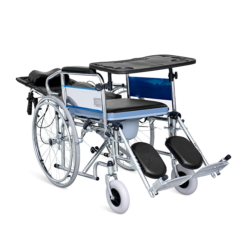 SKE168 SAIKANG Professional Stainless Steel Elder Disabled Foldable Manual Toilet Wheelchair