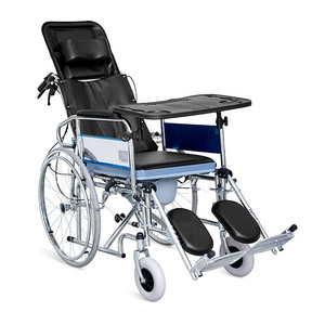 SKE168 SAIKANG Professional Stainless Steel Elder Disabled Foldable Manual Toilet Wheelchair