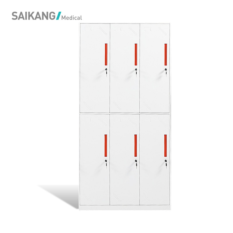 SKH098-6 SAIKANG Multi-door Medical Locker Cabinets Stainless Steel Hospital Storage Office Cabinets