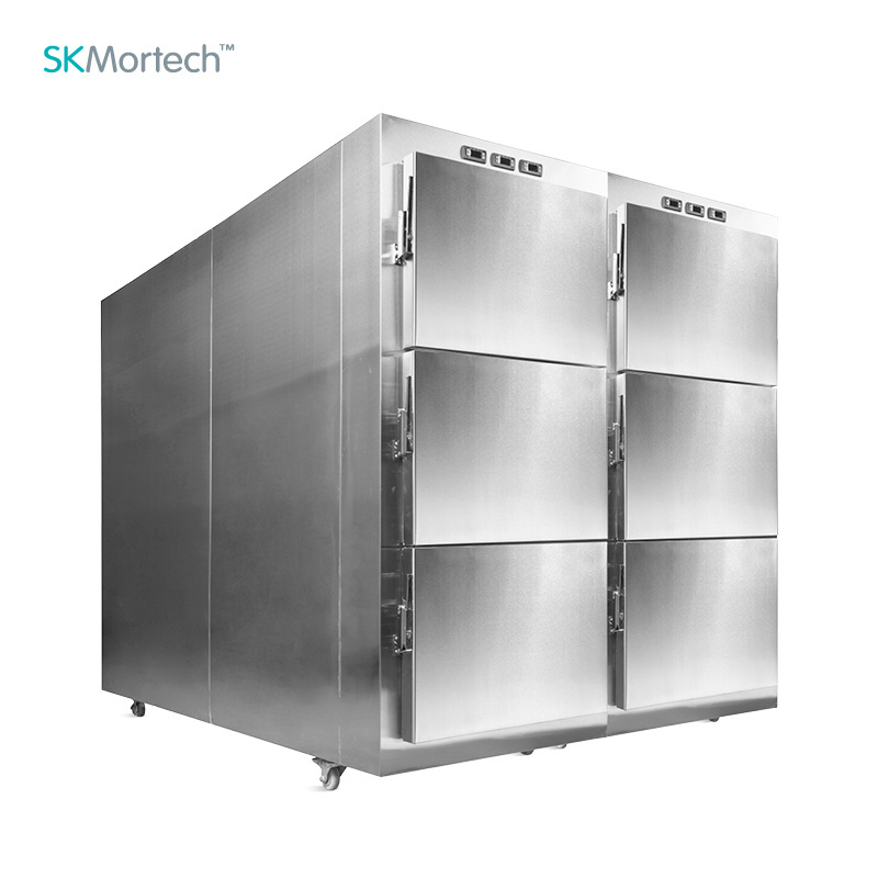 SKB-7A006 Quality Morgue 6 Drawer Casket Freezer Mortuary Cadaver Bodies Funeral  Refrigerator Manufacturers