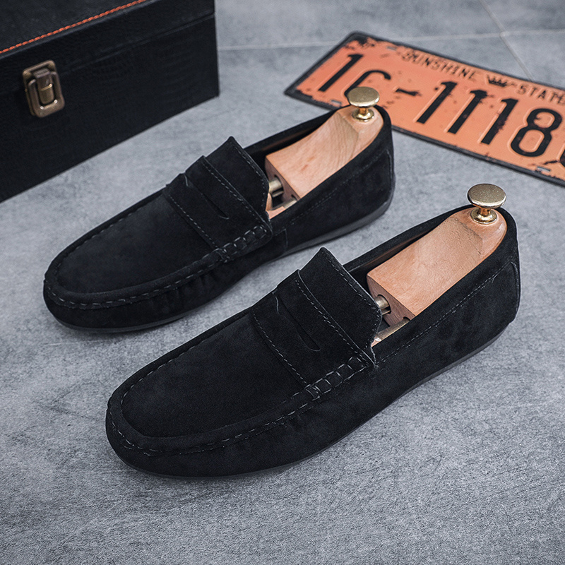 Custom slip on casual driving suede boat shoes lightweight mocassin footwear loafers for men